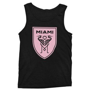 NEW Inter Miami FC Shield Monochrome Logo Tank Top BLACK